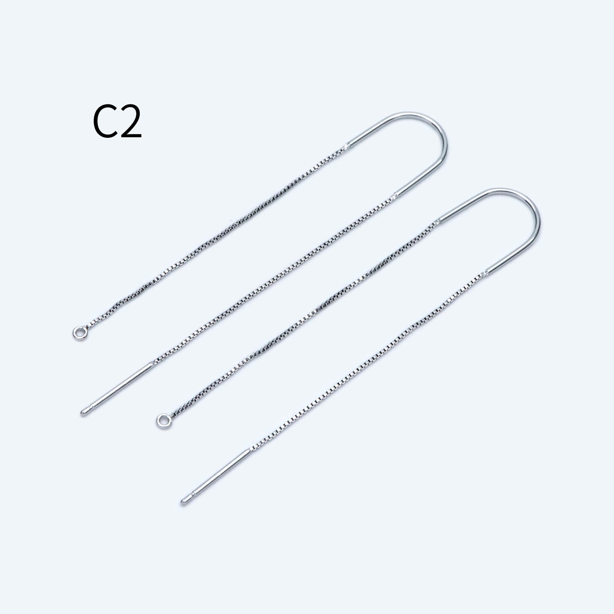 10pcs Gold/ Silver/ Rose Gold Ear Threader Earrings, Earwire Thread with Jump Ring, Color Not Easily Tarnish (GB-333)